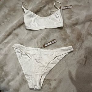 SKIMS white silk set size S/M